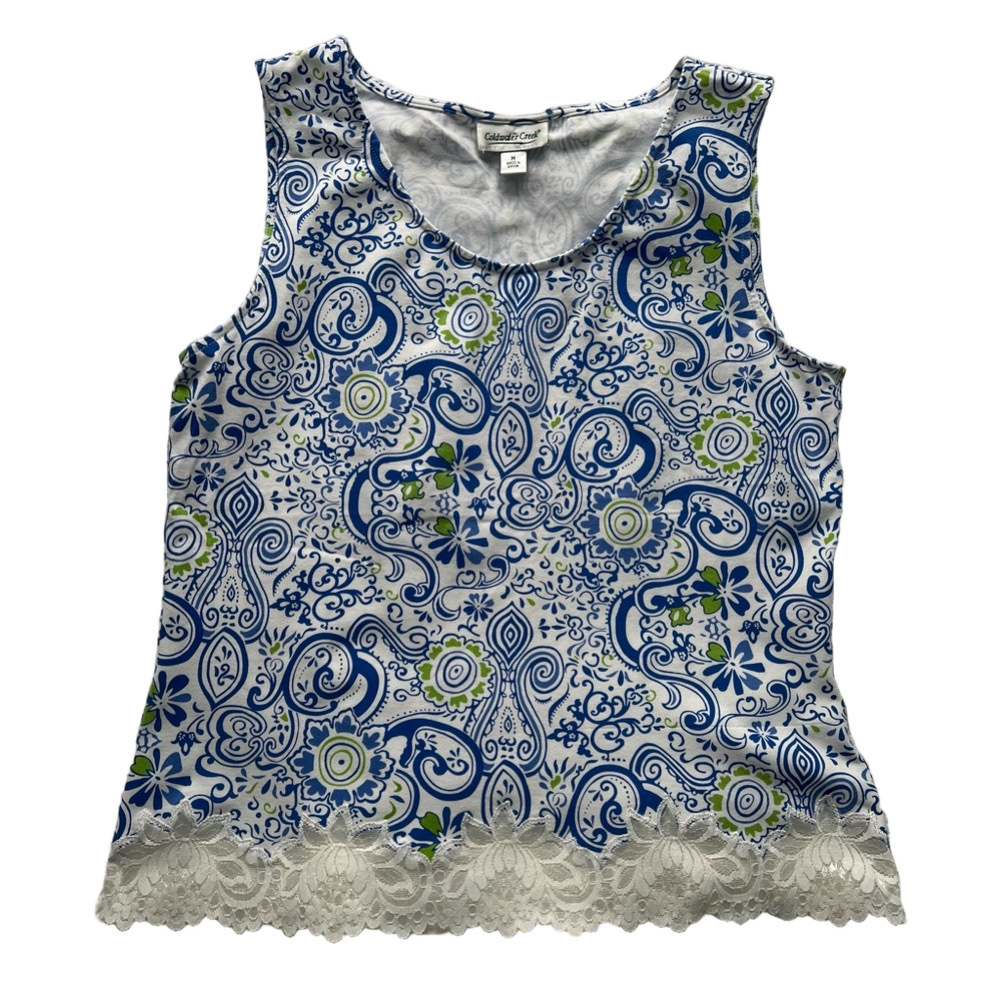 NWOT Coldwater Creek Lace Bottom Tank - Size M